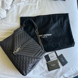 YSL SAINT LAURENT ENVELOPE LARGE CHAIN BAG